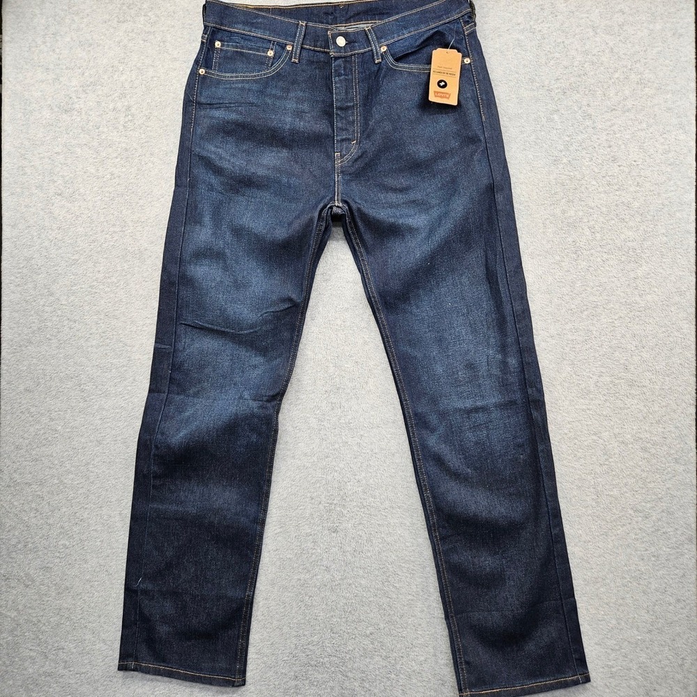 NEW Levis 505 Mens 36x34 FIT 36×35 Regular Fit Dark Wash Jeans 95% Cotton